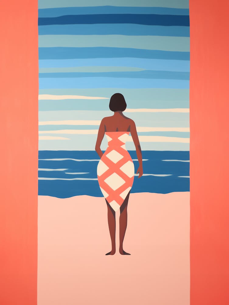 Matisse Inspired Abstract Beach Seaside Poster