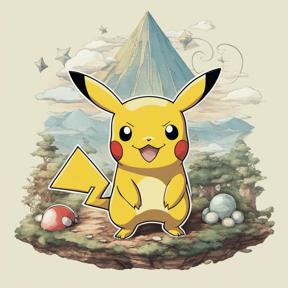 Pokemon Pikachu, mountain art