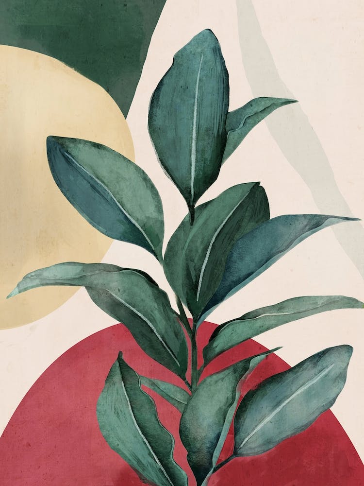 Abstract Art Tropical Leaves 150