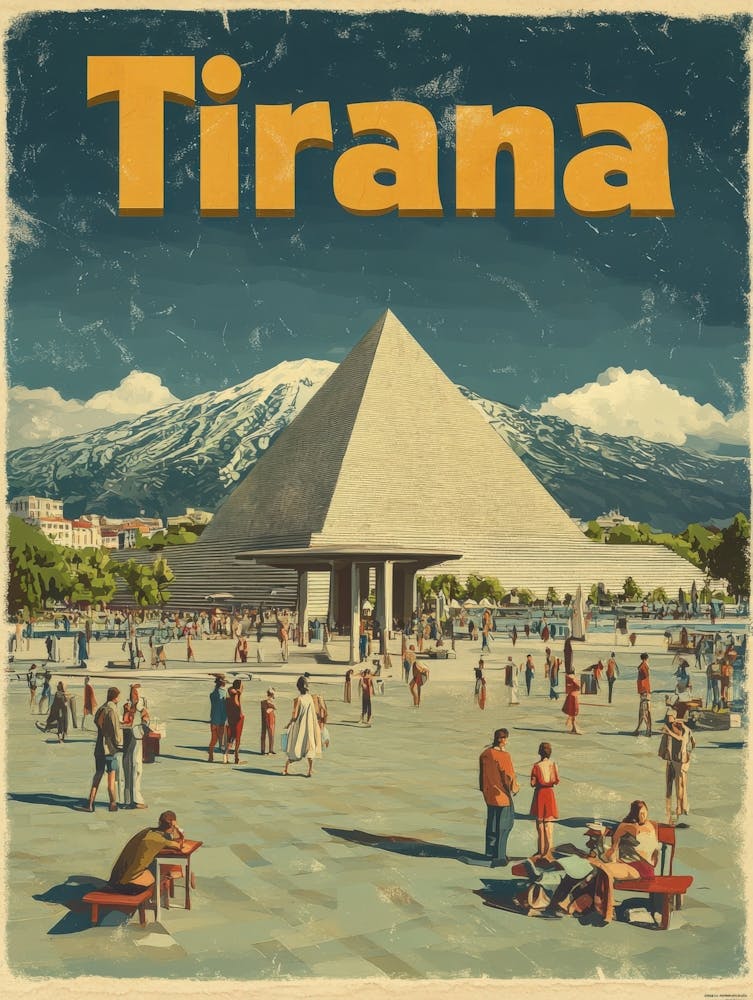 Aihrgdesign A Retro Travel Poster For Tirana 3