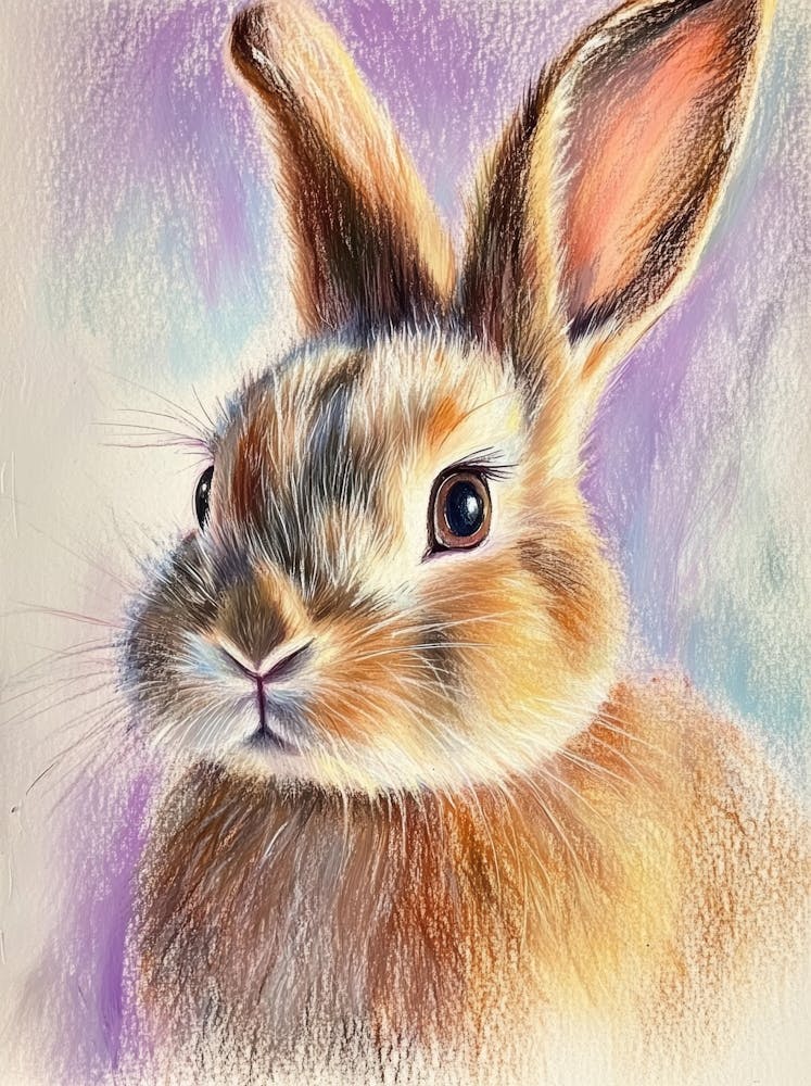 Pastel Drawing Of A Rabbit