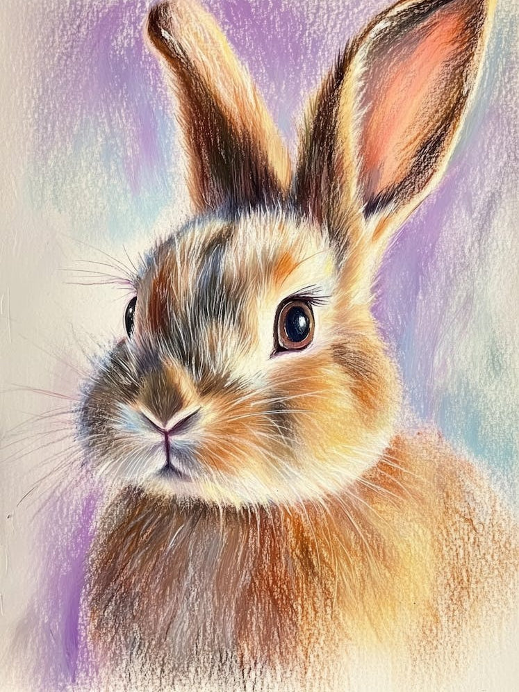 Pastel Drawing Of A Rabbit