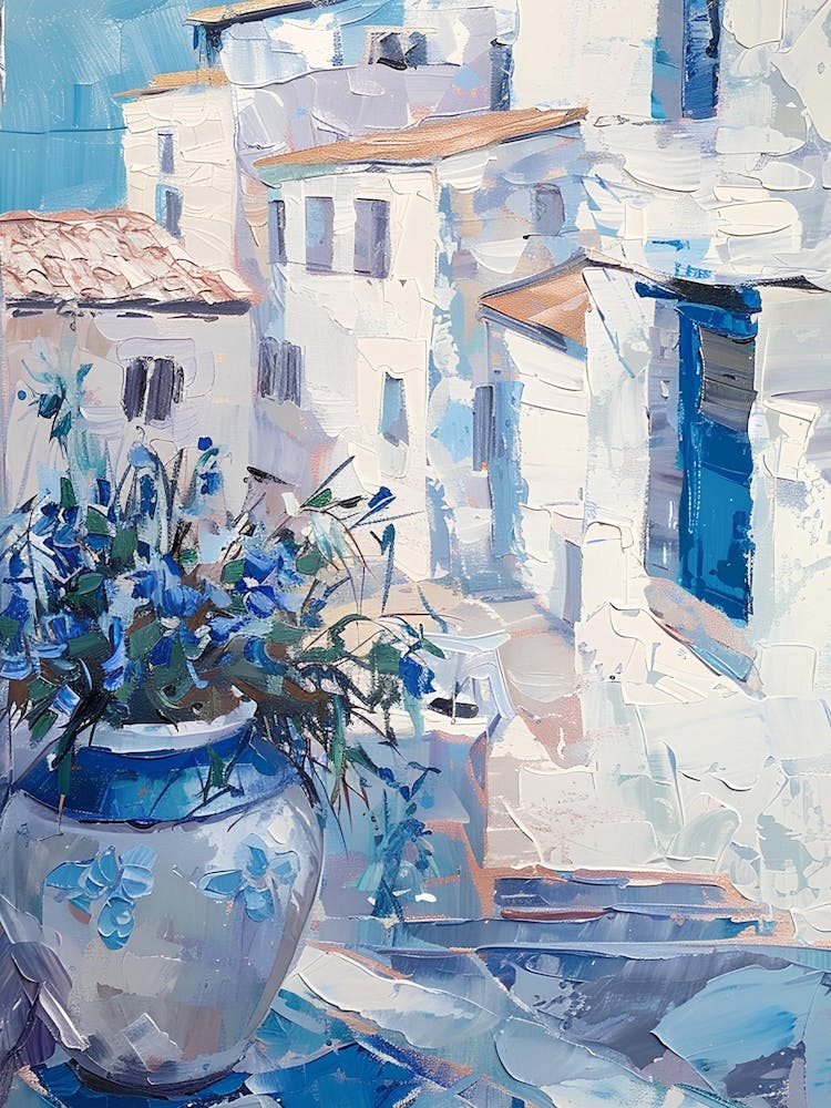 Blue Flowers In A Vase