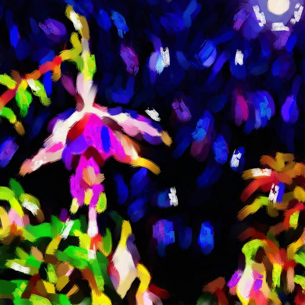 Fuchsia and the moon