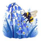Watercolor Bumblebee on Flower 11