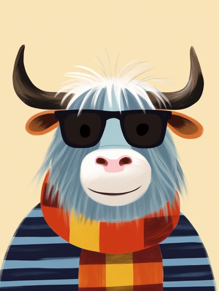 Kleiner Yak 2 Mit Sonnenbrille