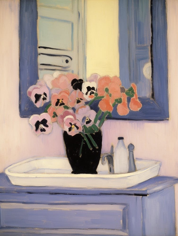 A Vase With Pansy, Flower Bouquet 4