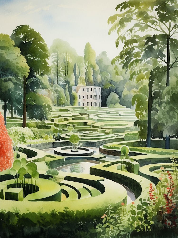 Garden Of Cosmic Speculation United Kingdom Watercolour 1