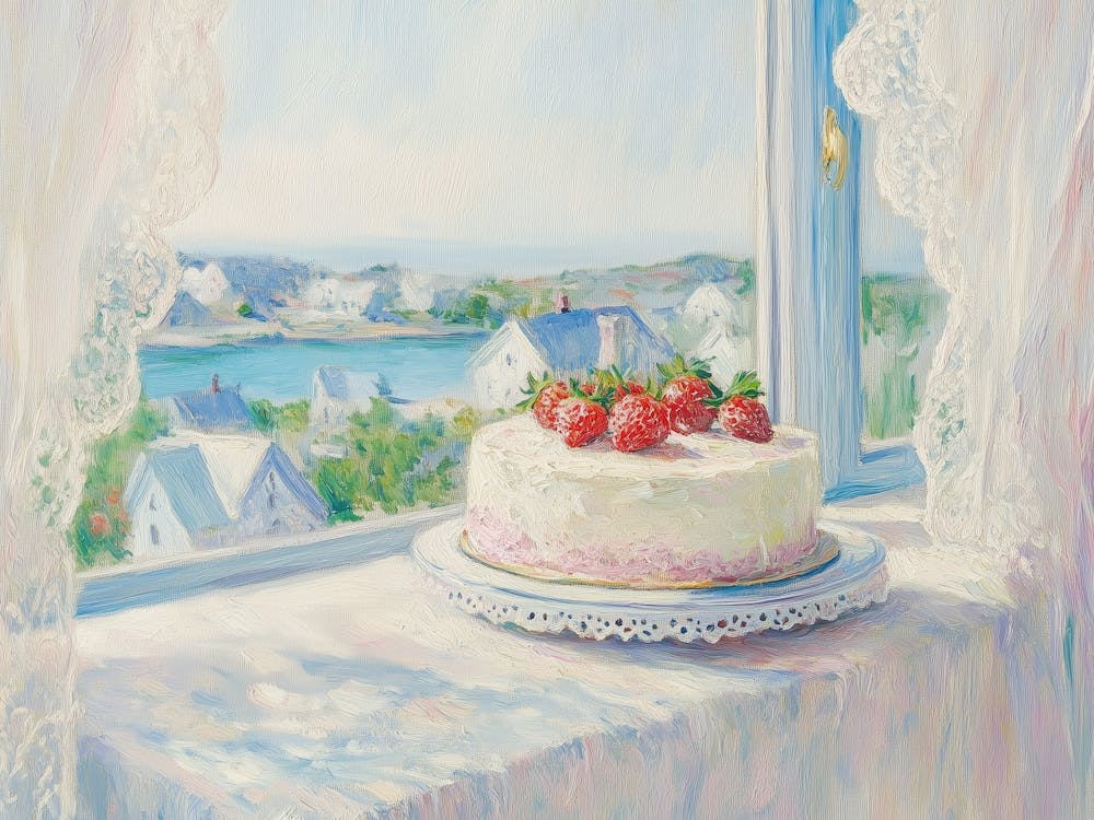 Strawberry Cake By The Window