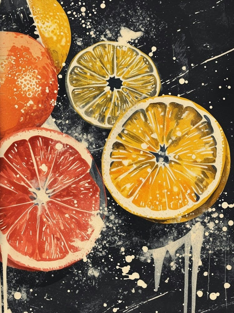 Citrus Fruits Paint Splash 1