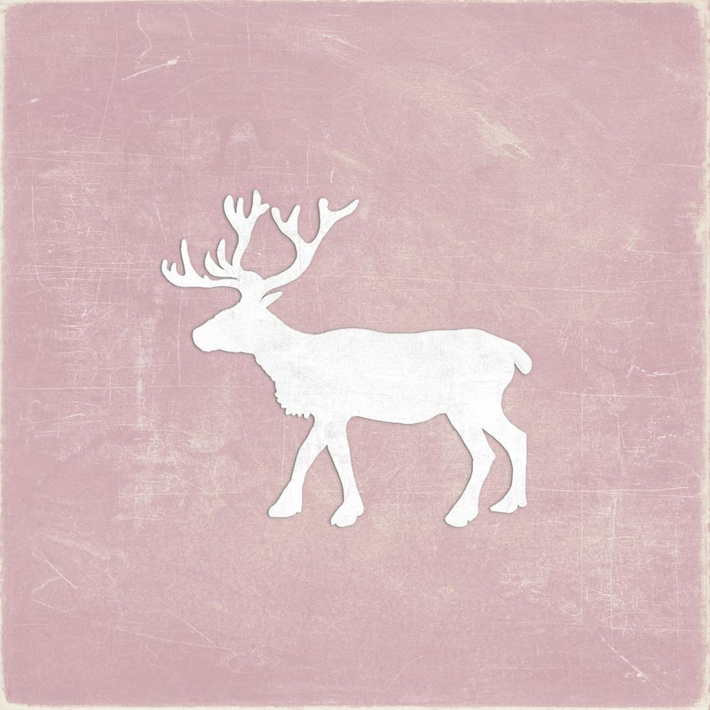 Reindeer Chalkboard Rose Square