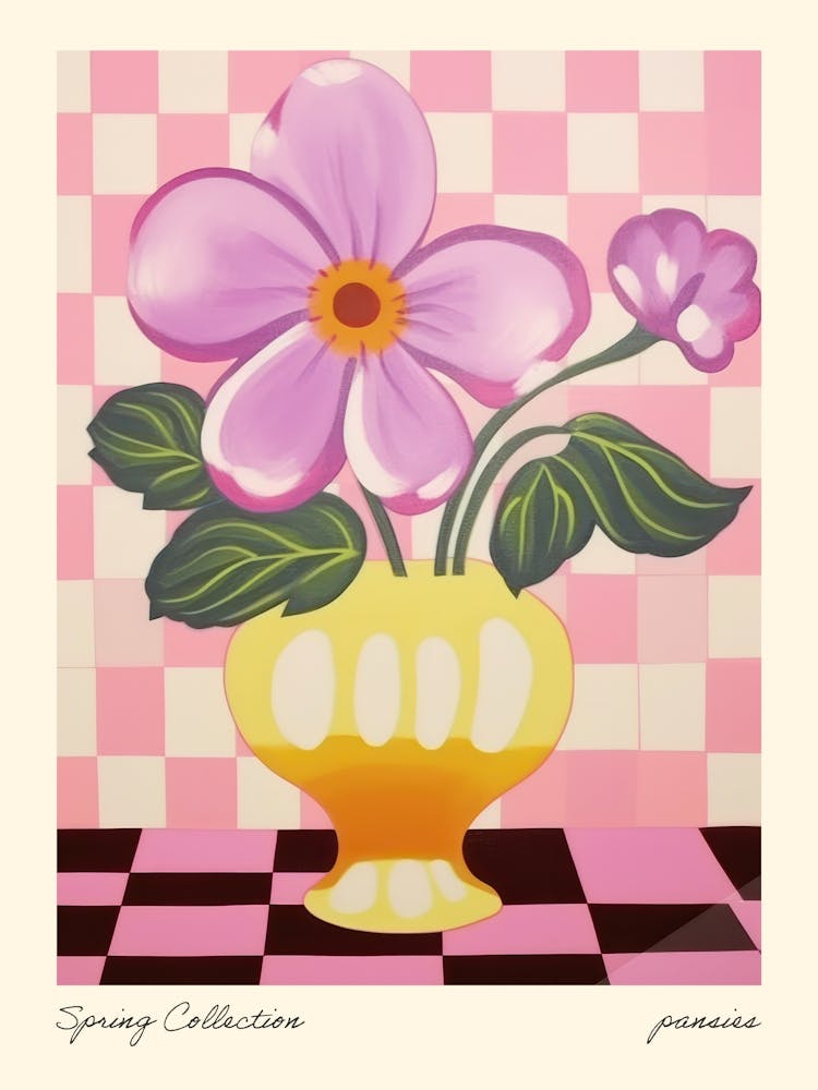 Spring Collection Pansies Flower Vase 4