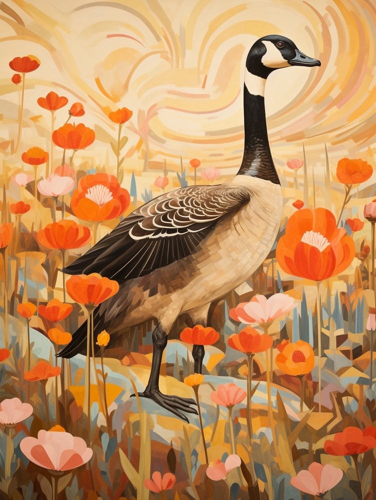 Canada Goose 3 Detailed Bird Painting