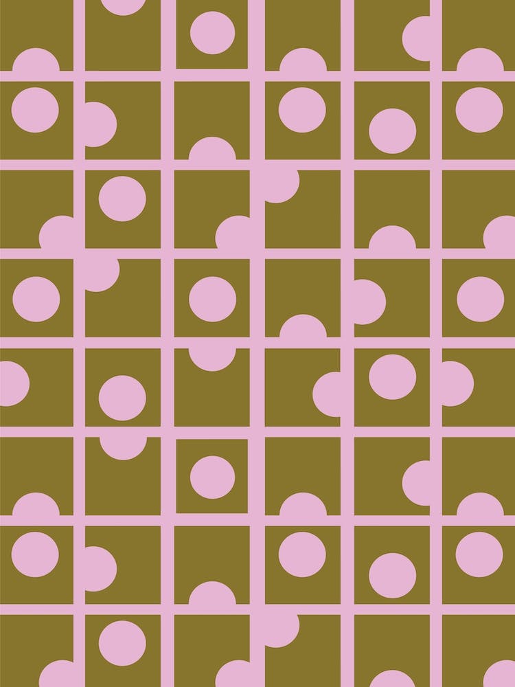 Pink Retro Circles Pattern
