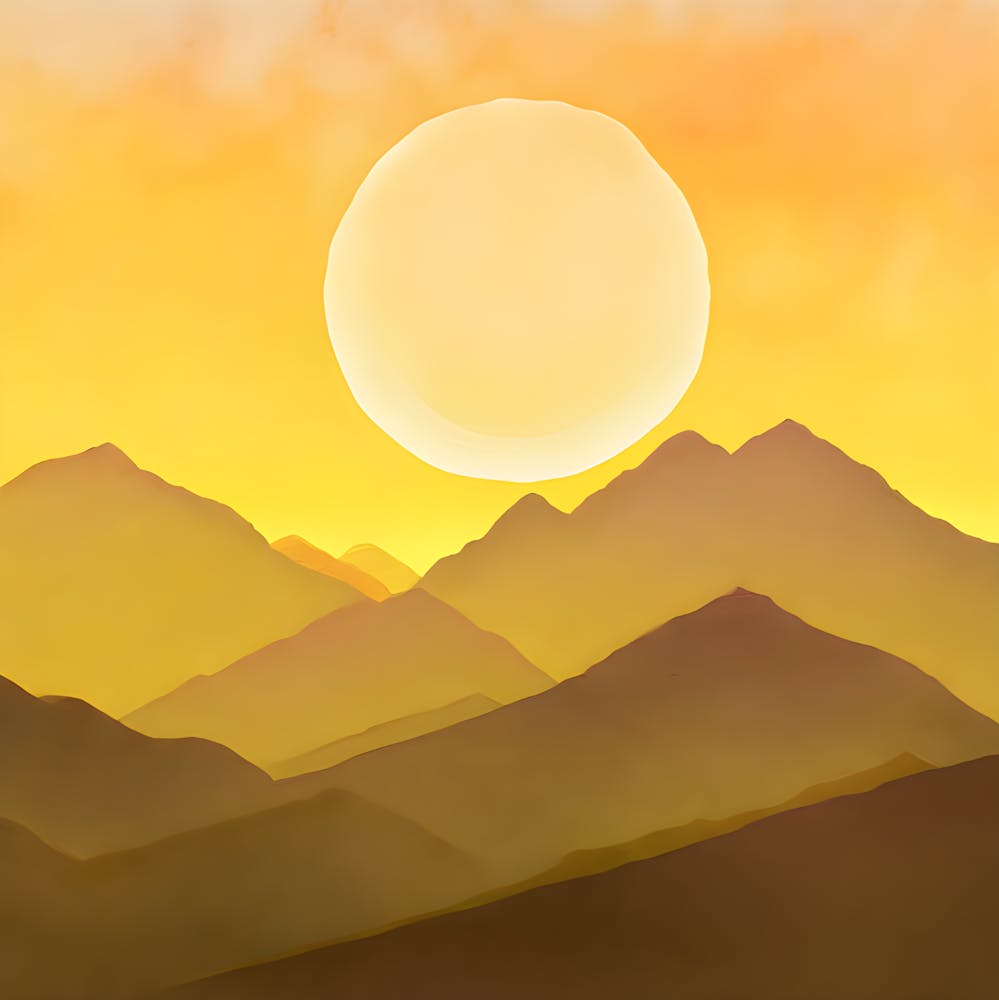 Sunset In The Mountains