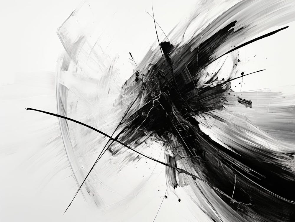 Movement Abstract Black And White 7