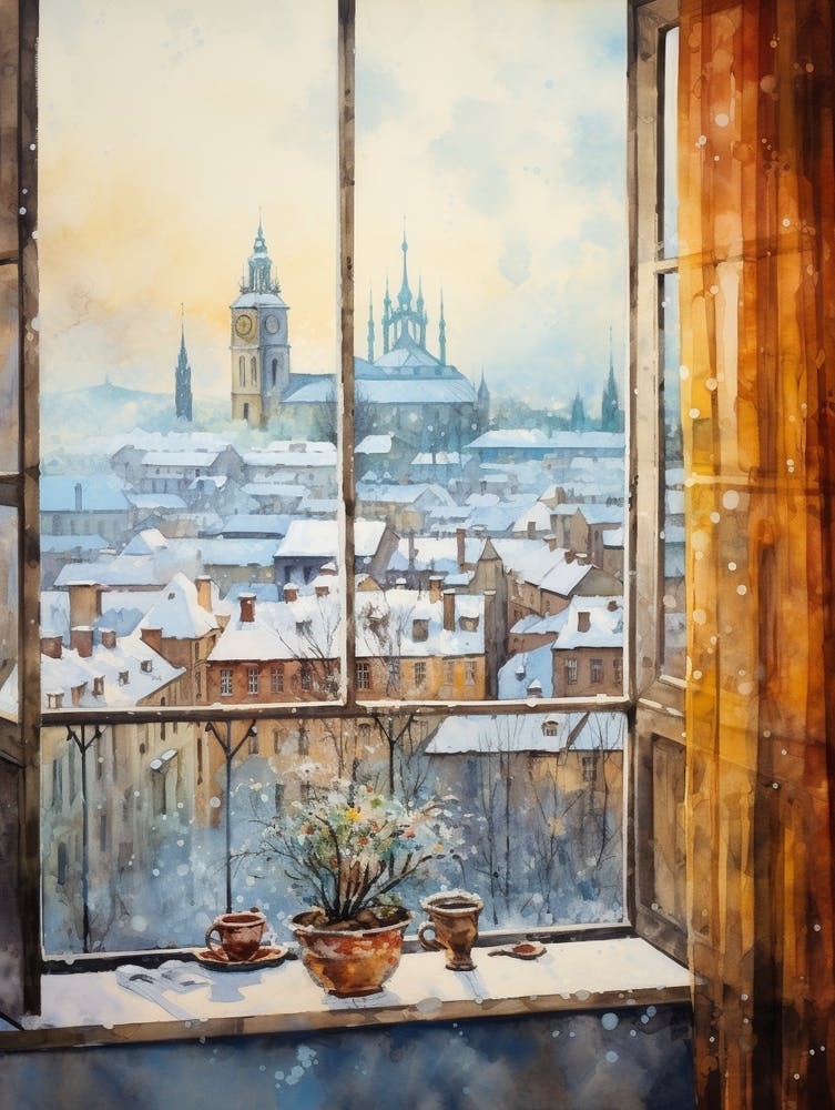Winter Cityscape Krakow Poland 2