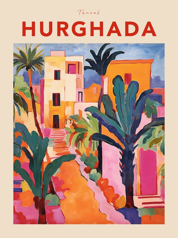 Hurghada Egypt 2 Fauvist Travel Poster