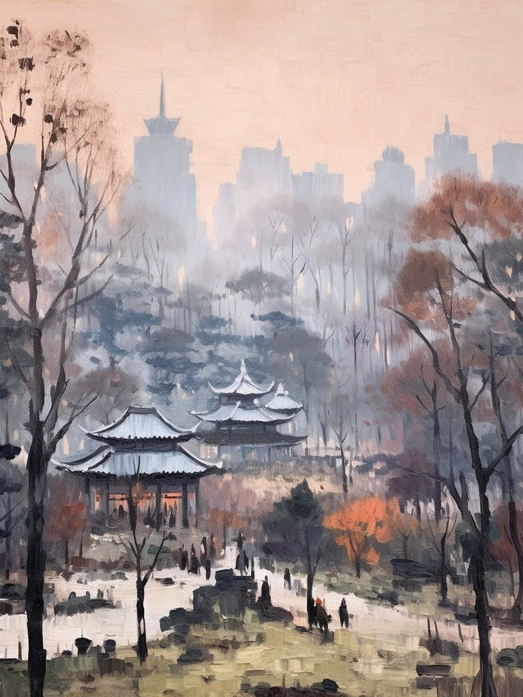 Winter City Park Painting Yoyogi Park Taipei Taiwan 4
