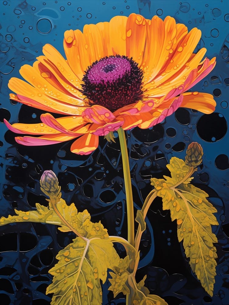 Surreal Florals Calendula 2 Flower Painting