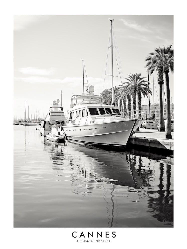 Poster Of Cannes, Black And White Analogue Photograph 4