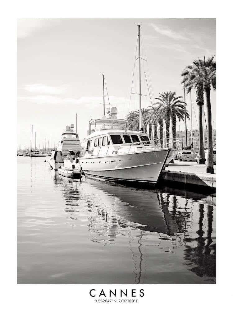 Poster Of Cannes, Black And White Analogue Photograph 4