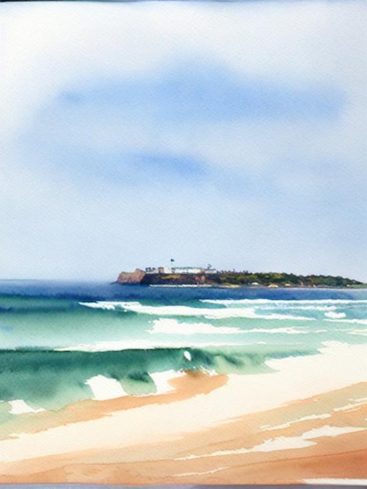 Bateau Bay Beach 4, Australia Watercolour