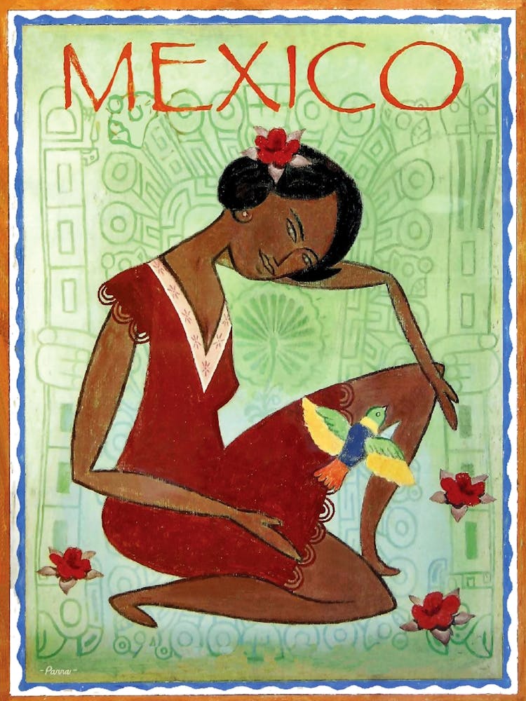 Mexico, Mexican Traditional Art, Woman With A Bird
