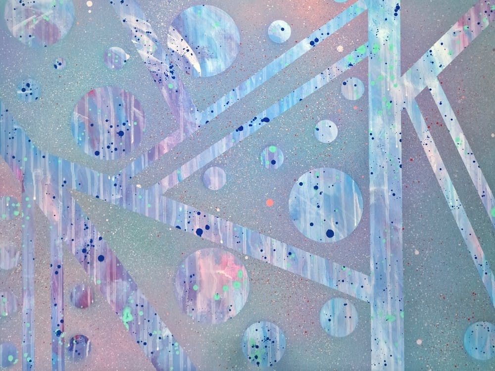 'Shine' blue Abstract painting