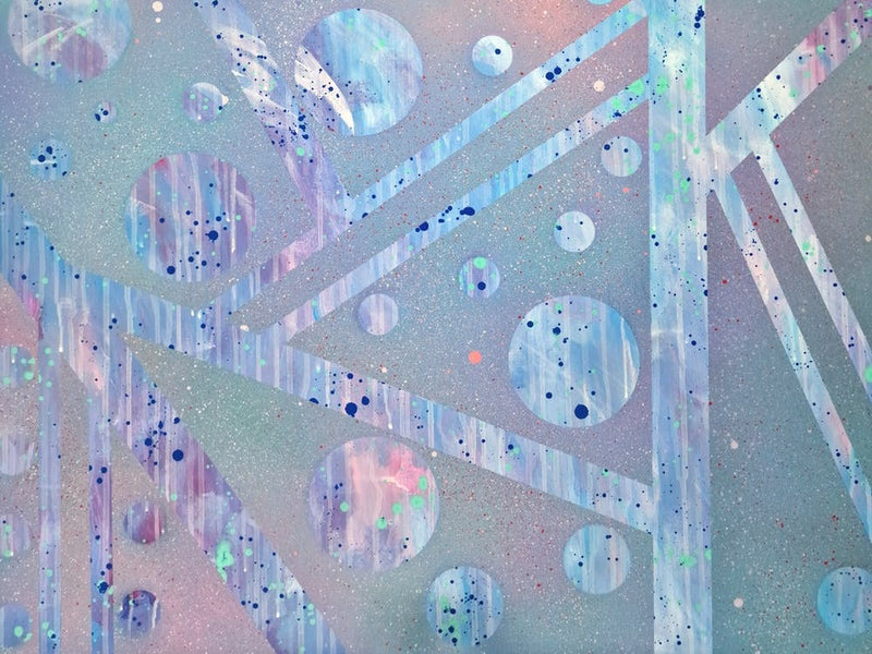 'Shine' blue Abstract painting
