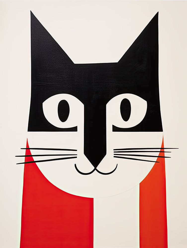 Purr-spective Cubism: Minimalist Cat Portraits with a Twist