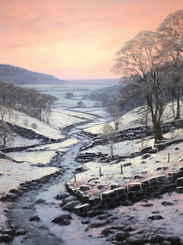Dreamy Winter Painting Brecon Beacons National Park Wales 3