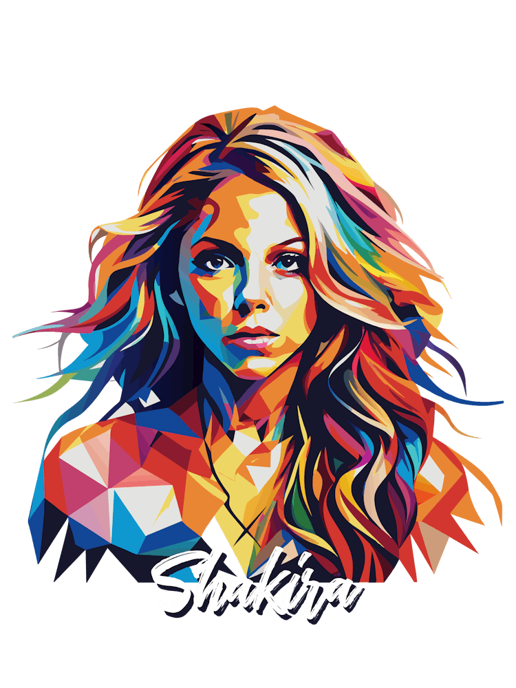 Shakira 04 Portrait Music Icon WPAP Pop Art Style