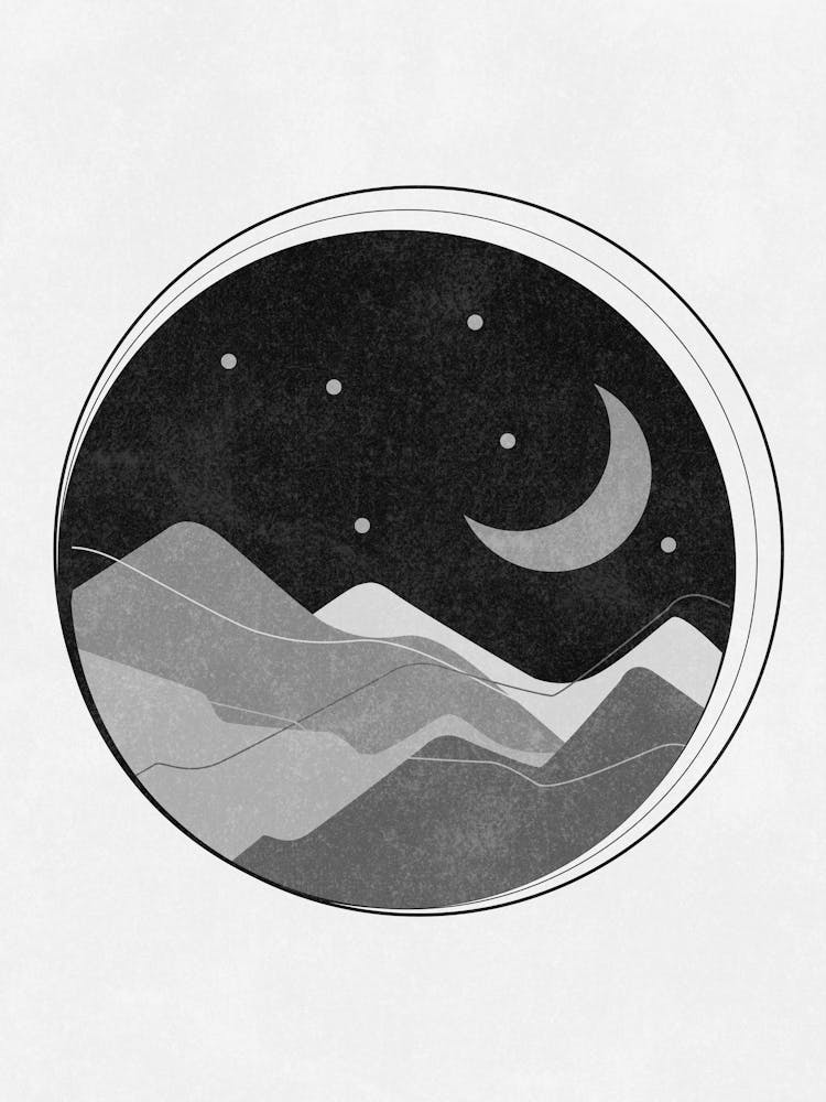 Moon And Mountains
