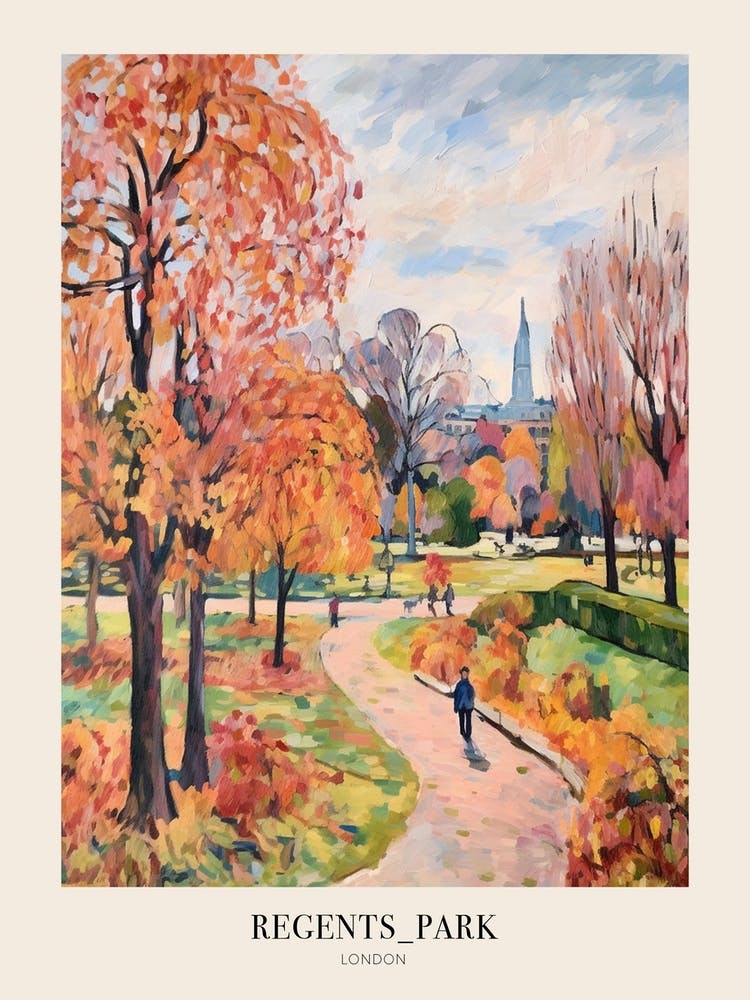 Autumn City Park Painting Regents Park London 1 Poster