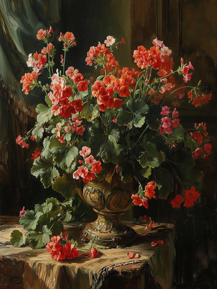 Baroque Floral Still Life Geranium 4
