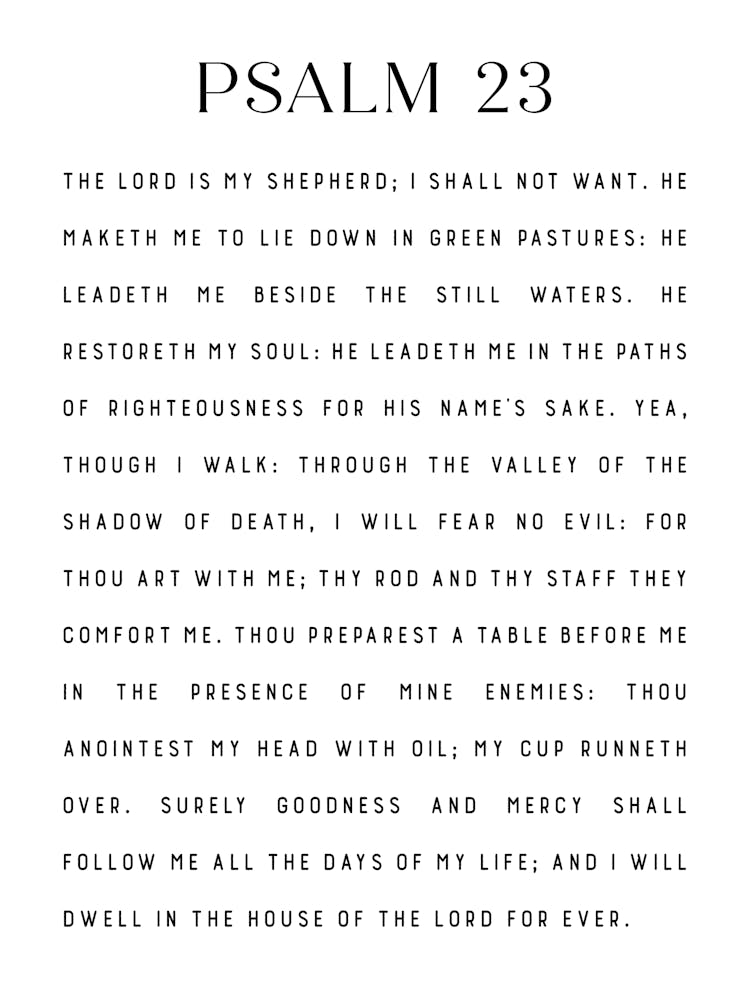 Psalm 23 Printable, King James Version, Bible Verse Print, Digital Download, Scripture Wall Art, Minimalist Typography Decor, Christian Gift
