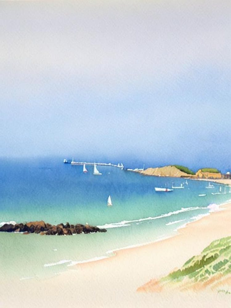 Blackpool Sands, Devon Watercolour
