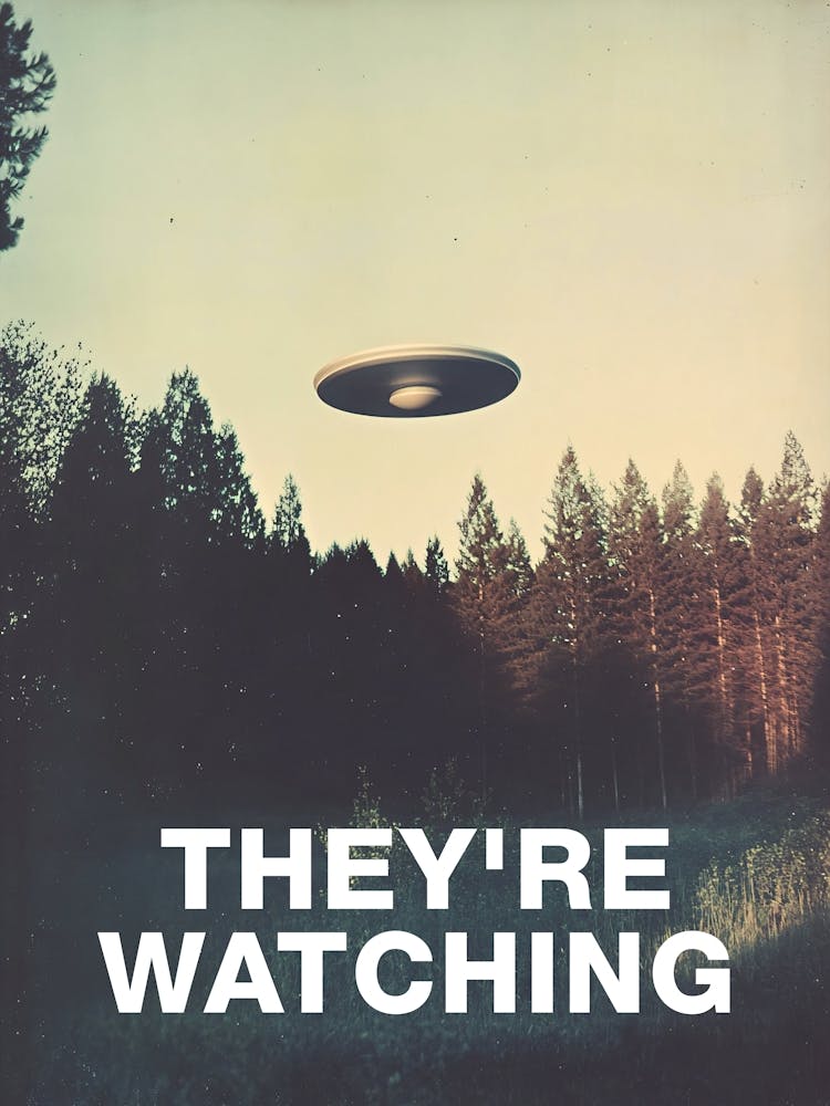 They're Watching/The X-Files poster, S09E06 2002 — sci-fi poster, movie art, I want to believe poster, space print