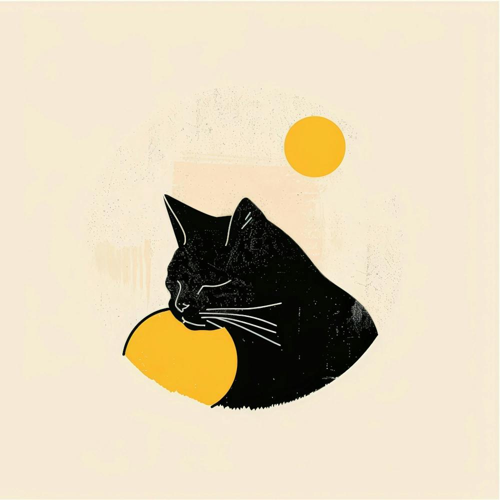 Cat With A Ball