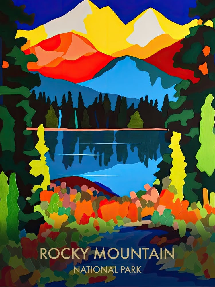 Rocky Mountain National Park Travel Poster Matisse Style 7