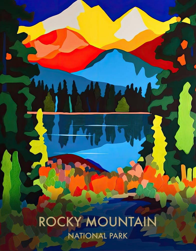 Rocky Mountain National Park Travel Poster Matisse Style 7