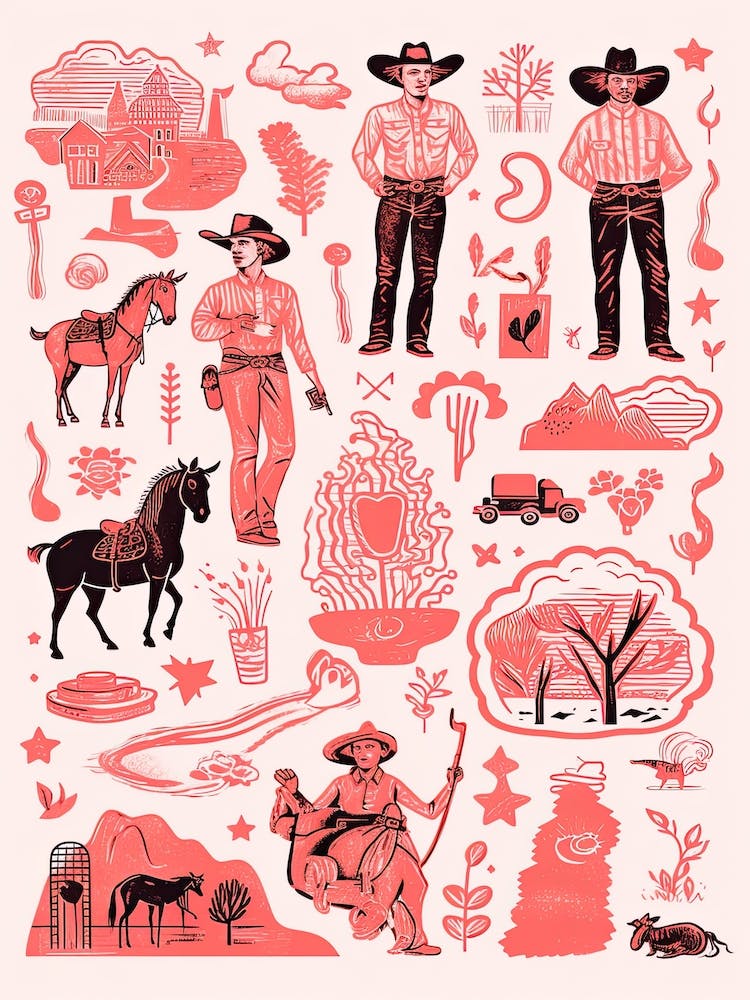 Cowboy Things Drawing 6