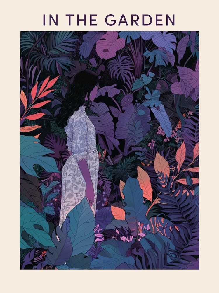 In The Garden Poster Purple 1