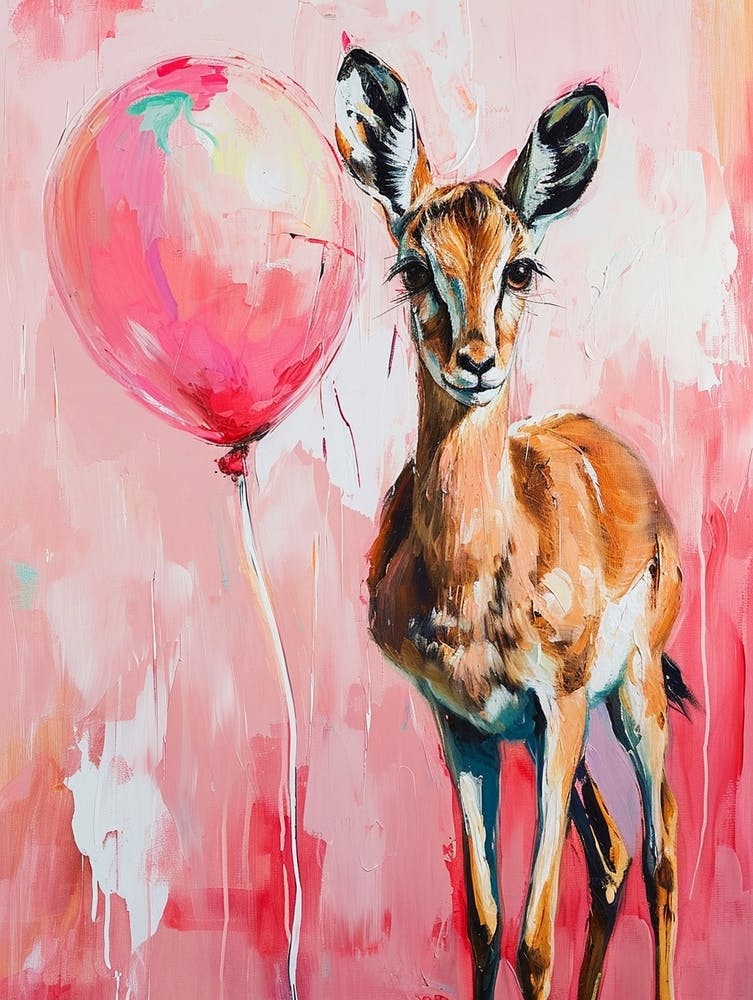 Mignonne Gazelle Avec Ballon