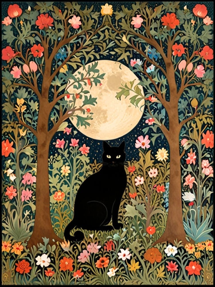 William Morris Cat In The Moonlight 37