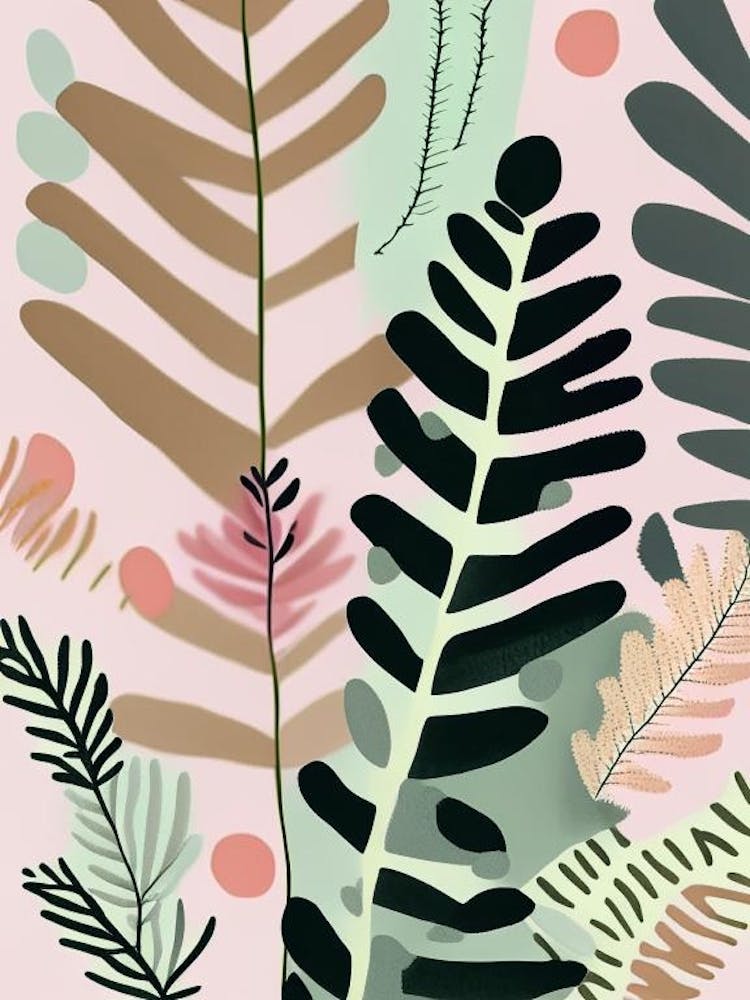 Christmas Fern Wildflower Modern Muted Colours 2