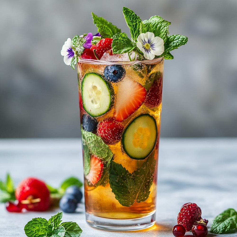 Iced Tea With Berries And Mint