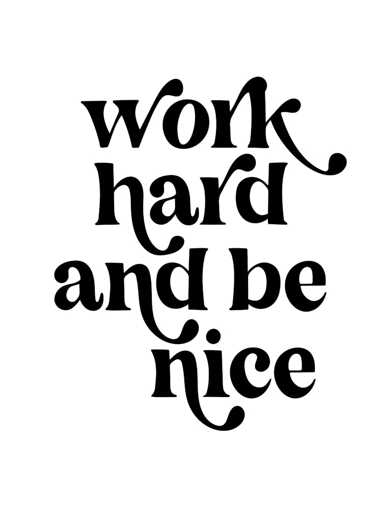 Work Hard and be Nice Vintage Retro Font