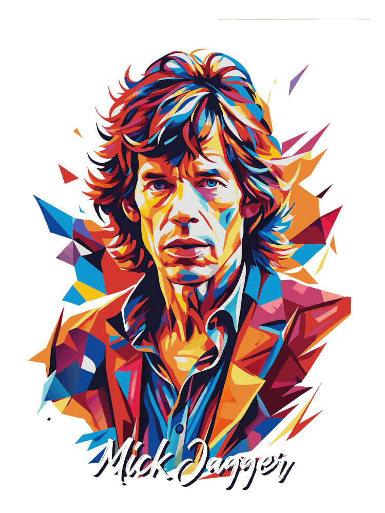 Mick Jagger 03 Portrait Music Icon Style WPAP Pop Art